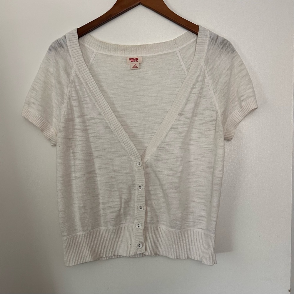 Mossimo Supply Co. Cream Button-Up Blouse
